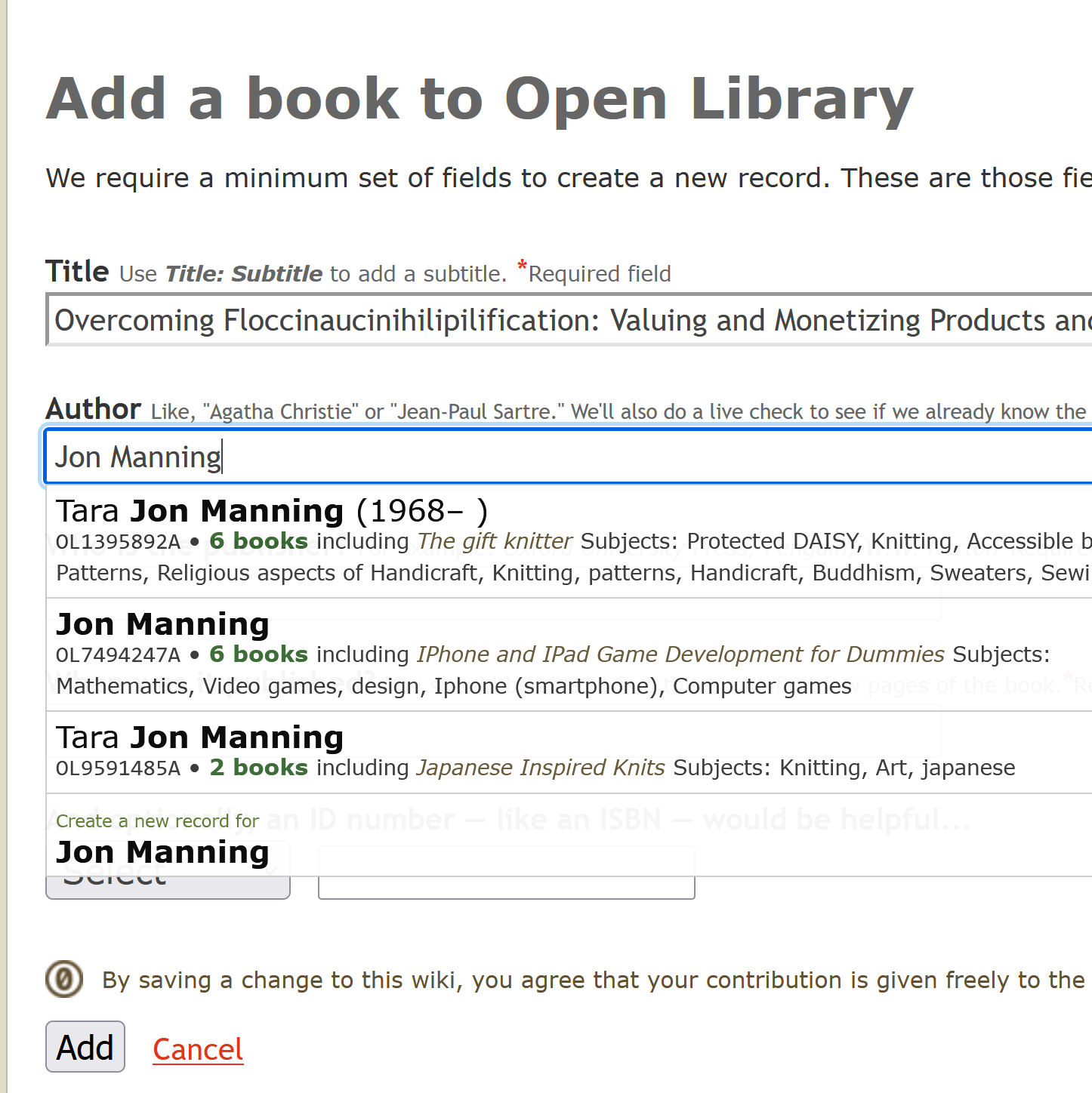 Adding a Book to Open Library