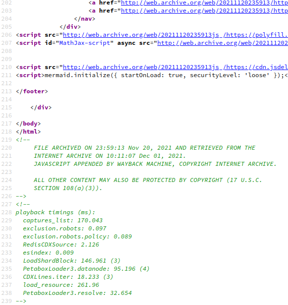 Restoring Wayback Machine HTML